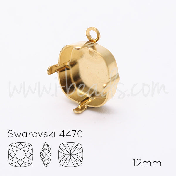 Serti pendentif pour Swarovski 4470 12mm doré (1)
