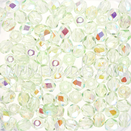 Kaufen Sie Perlen in der Schweiz Glasschliffperlen peridot ab 4mm (100)
