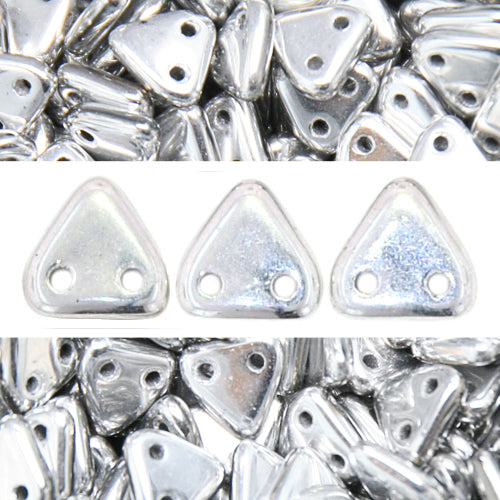 Kaufen Sie Perlen in der Schweiz 2 Loch Perlen CzechMates triangle silver 6mm (10g)
