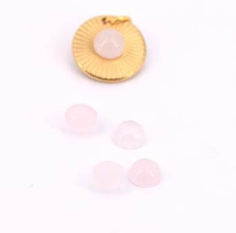 Cabochon rond Quartz Rose 6mm (2)