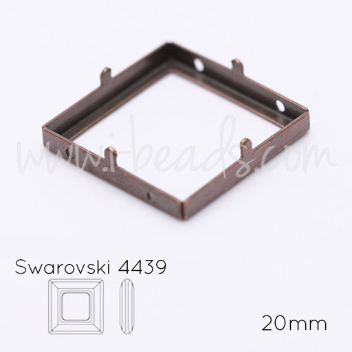 Achat Serti à coudre pour Swarovski 4439 cosmic square 20mm cuivre (1)