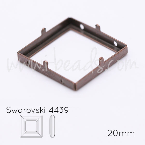 Serti à coudre pour Swarovski 4439 cosmic square 20mm cuivre (1)