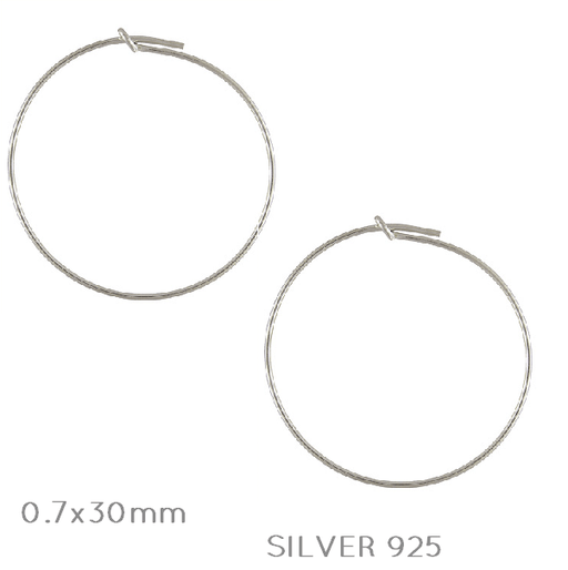 Kaufen Sie Perlen in der Schweiz Sterling Silber Aufreih- Creolen 0.7x30mm (2)