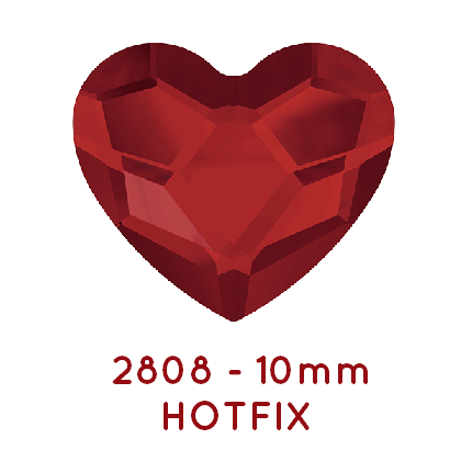 Swarovski Strass 2808 Herz Flatback HOTFIX Scarlet 10mm (4)