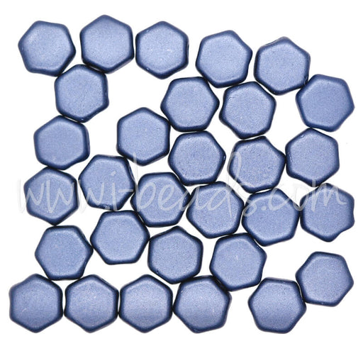 Kaufen Sie Perlen in der Schweiz Honeycomb Perlen 6mm pastel montana blue (30)
