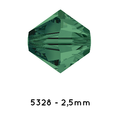 Achat Swarovski 5328 Xillion bead crystal EMERALD 2,5mm (x40)