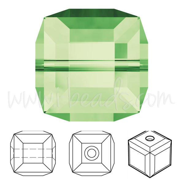 Swarovski perlen würfel peridot 8mm (2)