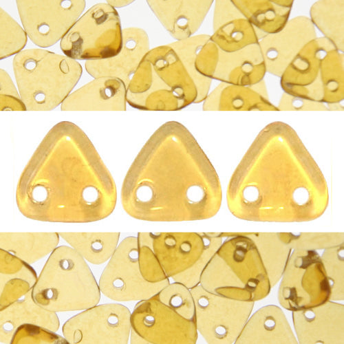 Kaufen Sie Perlen in der Schweiz 2 Loch Perlen CzechMates triangle topaz champagne luster 6mm (10g)