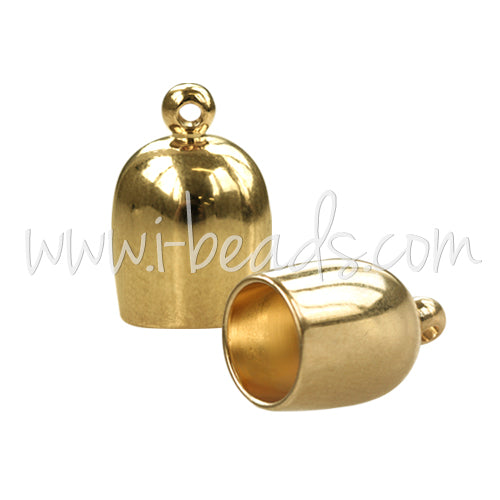 Kaufen Sie Perlen in der Schweiz Bullet Endkappe Gold plattiert 6mm (2)