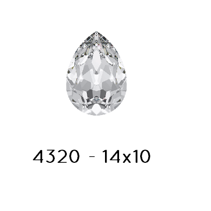 Achat Swarovski 4320 Fancy Stone PEAR - Crystal Foiled 14x10mm (1)