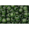 cc940f - perles de rocaille Toho 6/0 transparent frosted olivine (10g)