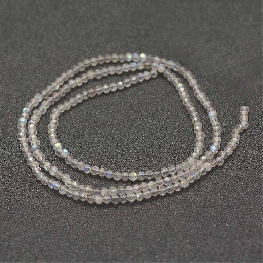 Perles à facettes Labradorite naturelle, 2x0,5mm - grade AA-175 perles (1 fil)