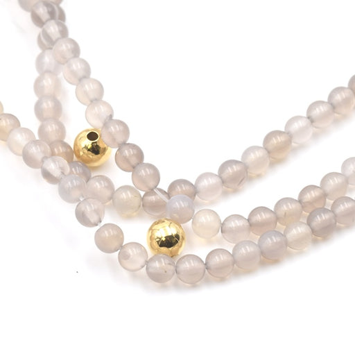 Kaufen Sie Perlen in der Schweiz Grau achat runder perlenstrang 4mm (1)