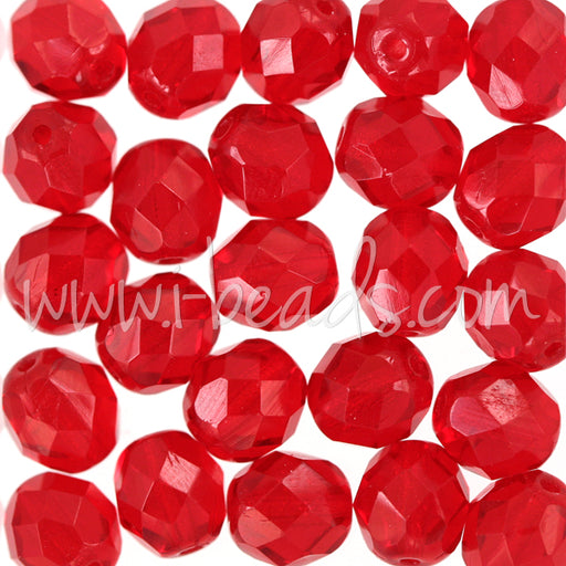 Kaufen Sie Perlen in der Schweiz Glasschliffperlen siam ruby 8mm (25)