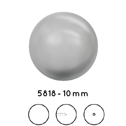 Kaufen Sie Perlen in der Schweiz Swarovski 5818 Half drilled - Crystal LIGHT GREY -10mm (4)