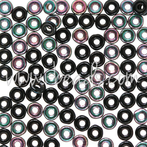 Kaufen Sie Perlen in der Schweiz O beads 1x3.8mm green purple iris jet (5g)