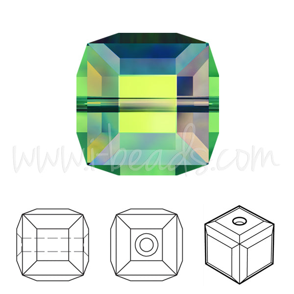 Swarovski perlen würfel crystal vitrail medium 4mm