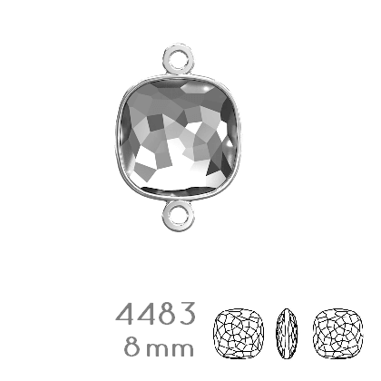 Kaufen Sie Perlen in der Schweiz 4483/J Swarovski Fantasy Cushion Fancy Stone LINK setting Rhodium - 8mm (1)