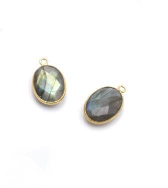 Pendentif bezel Labradorite sertis 11x9mm (1)