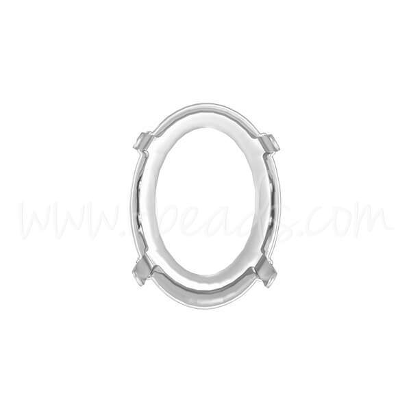 Swarovski Fassung für 4122 Oval Rivoli 8x6mm Rhodium (1)