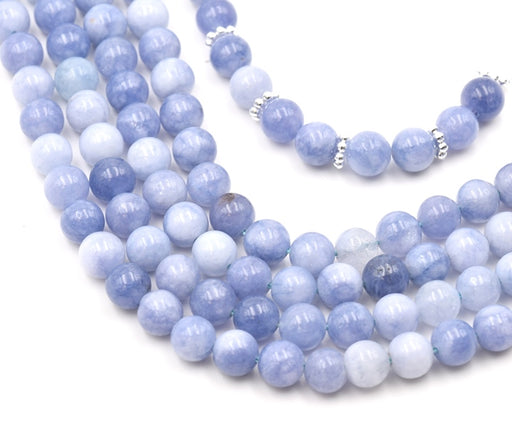 Kaufen Sie Perlen in der Schweiz Gefärbt natürlichem Quarz runde Perle Stränge, Nachahmung Aquamarin 6mm (1)