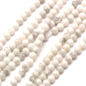Kaufen Sie Perlen in der Schweiz Natürlicher Howlith, runde Perlen, 2 mm, Loch: 0,8 mm, ca. 184 Perlen (Verkauf 1 strang)
