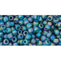 cc167bdf - perles de rocaille Toho 8/0 transparent rainbow frosted teal (10g)