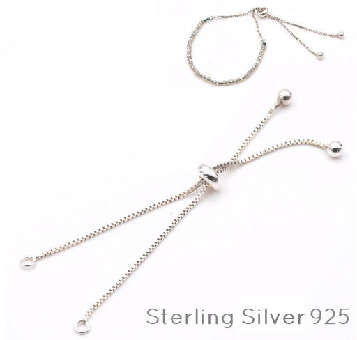 Kaufen Sie Perlen in der Schweiz Armband Einstellbare Kette für hochwertiges Sterling SILBER 6.5 cm x 2 (1)