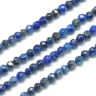 Lapis Lazuli naturelle perles rondes à facettes, 2.5x0,5mm- 155 perles 38cm vente par 1 fil