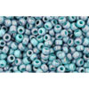 Kaufen Sie Perlen in der Schweiz cc1206 - Toho rocailles perlen 11/0 marbled opaque turquoise/ amethyst (10g)