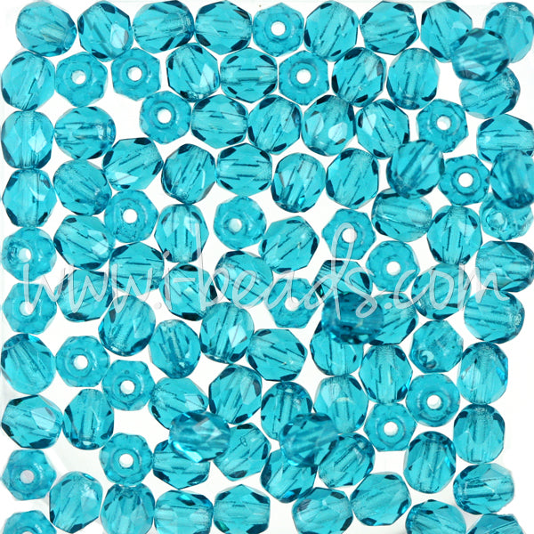 Glasschliffperlen teal 4mm (100)