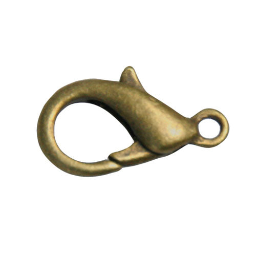 Fermoir mousqueton laiton doré vieilli 15mm (1)