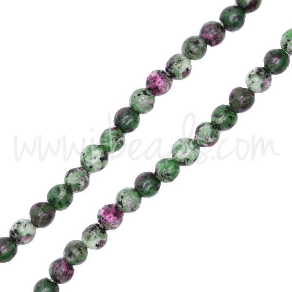 China ruby zoisite Perlen rund 4mm (1)