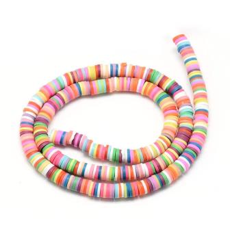 Rang de perles heishi 3mm en pâte polymère couleur mixte 40cm (1)