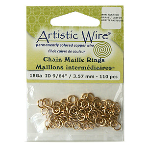 Kaufen Sie Perlen in der Schweiz 110 Artistic Wire chain-maille-ringe vermessingt mit anlaufschutz 18 kaliber 3.57mm (1)