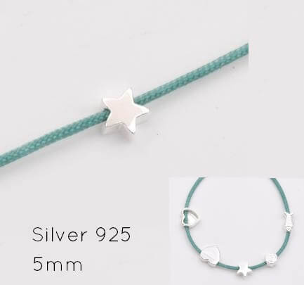 Kaufen Sie Perlen in der Schweiz Sterling Silber Stern Perlen 925 -5mm Loch: 0.7mm (1)