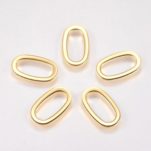 Kaufen Sie Perlen in der Schweiz Ringe Oval Link Edelstahl Steckverbinder GOLD 20x12mm (4)