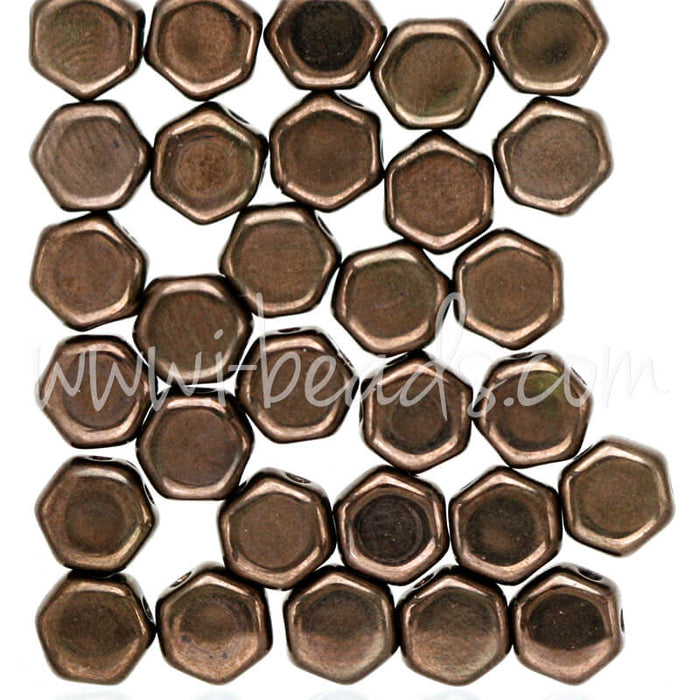Honeycomb Perlen 6mm jet bronze (30)