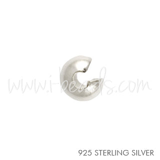 Kaufen Sie Perlen in der Schweiz Sterling Silber Quetschperlenabdeckungen 4mm (10)