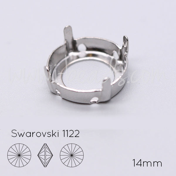 Serti à coudre pour Swarovski 1122 rivoli 14mm rhodié (2)