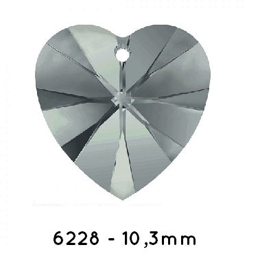 Kaufen Sie Perlen in der Schweiz Swarovski 6228 Xilion Heart Pendant Black Diamond 10,3x10 mm (1)