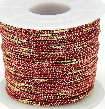 Polyester und Baumwollfaden ROT und Goldfaden 1-1,5 mm (3 m)