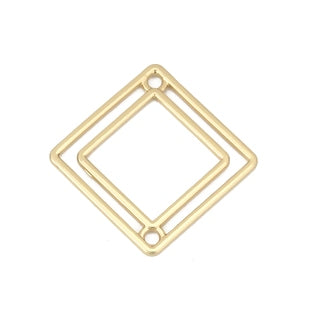 Kaufen Sie Perlen in der Schweiz Verbindungsglied und Anhänger quadratisch 20mm Goldmessing (1)