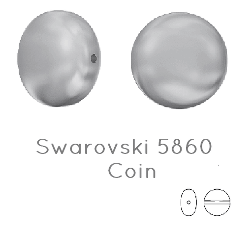 Kaufen Sie Perlen in der Schweiz 5860 Swarovski coin Grey pearl 14mm 0.7mm (2)