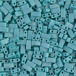 Achat cc412FR -Miyuki HALF tila beads Matte Op Turquoise AB 2.5mm (35 beads)