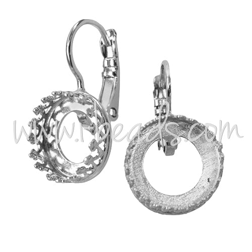 Serti boucle d'oreilles Vintage pour Swarovski 1122 10mm-SS47 argenté (2)