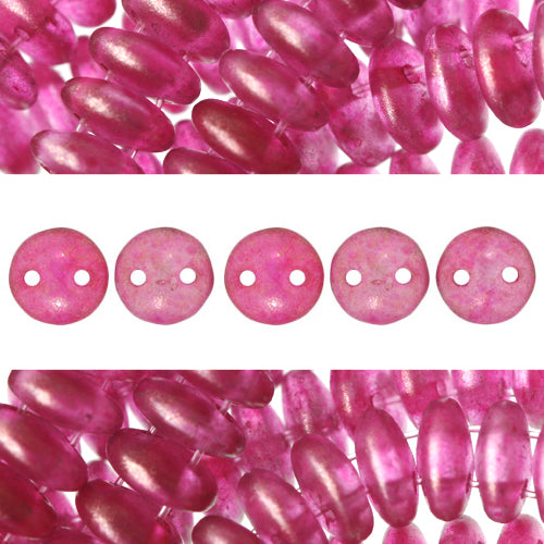 Kaufen Sie Perlen in der Schweiz 2 Loch Perlen CzechMates lentil halo madder rose 6mm (50)