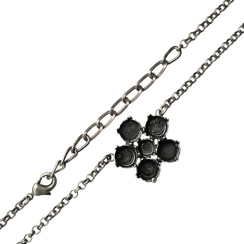 Kaufen Sie Perlen in der Schweiz Halsketten fassung daisy für Swarovski rund 6 und 8mm metall antik silber (1)