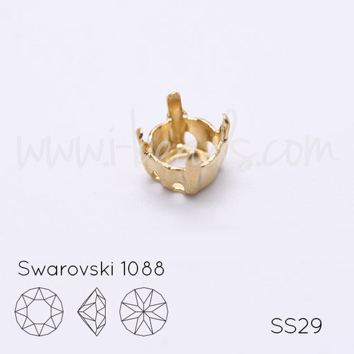 Aufnähfassung für Swarovski 1088 SS29 gold-plattiert (6)