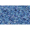 cc189 - perles de rocaille Toho 15/0 luster crystal/caribbean blue lined (5g)